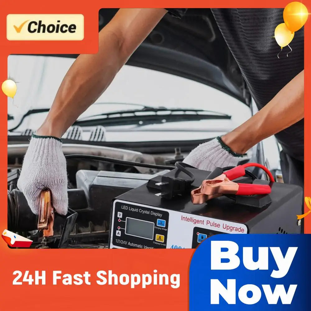 400A Car Battery Charger Five-stage Power Fast Intelligent Pulse