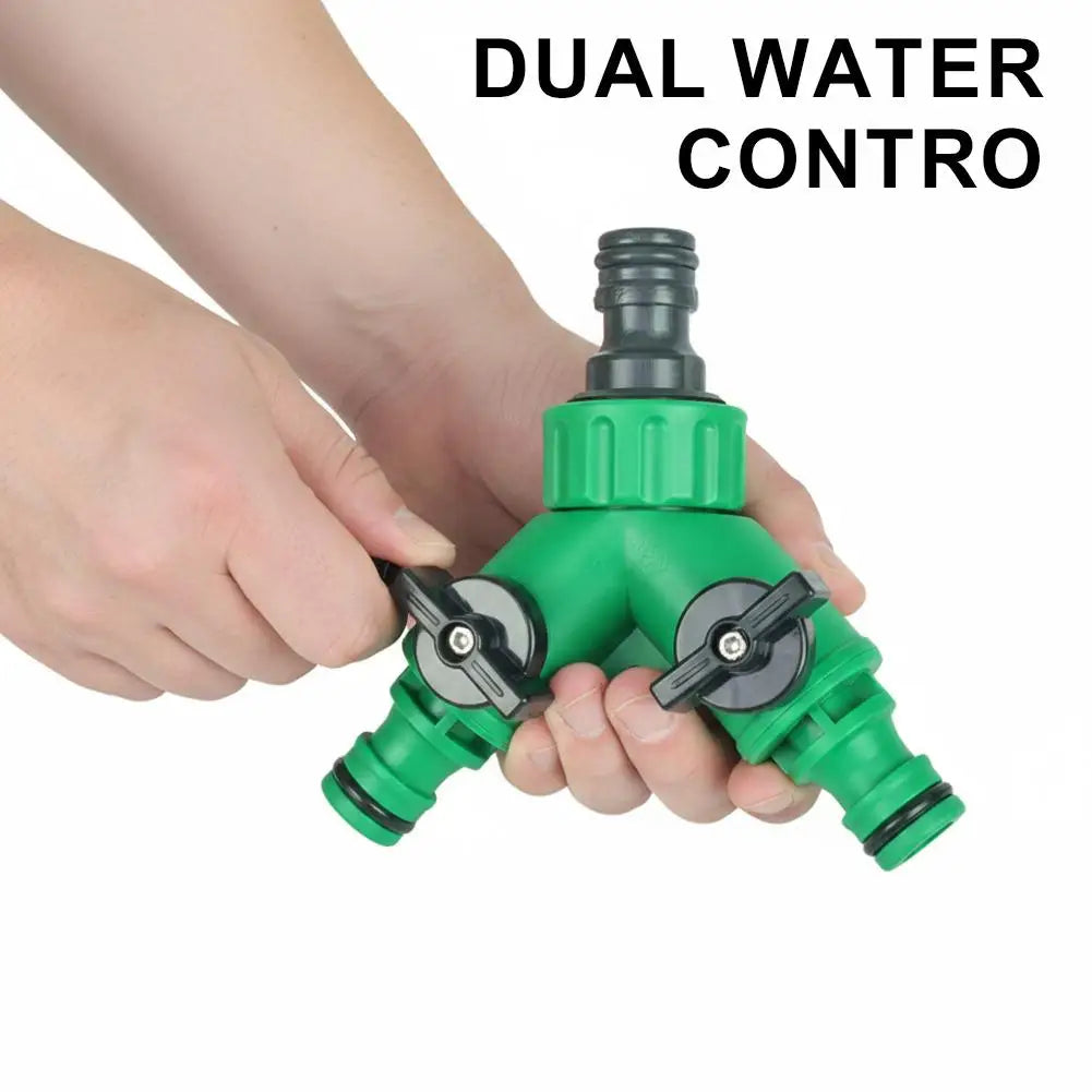 2-Way Garden Hose Splitter with Dual Shut-Off Valves Garden Hose Splitter Zpaxo