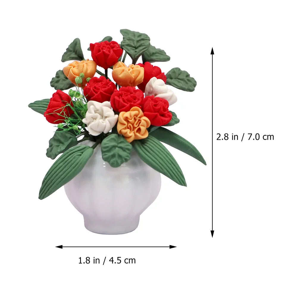 Mini Flower Pot Synthetic Resin Simulation Lifelike Desktop Decor