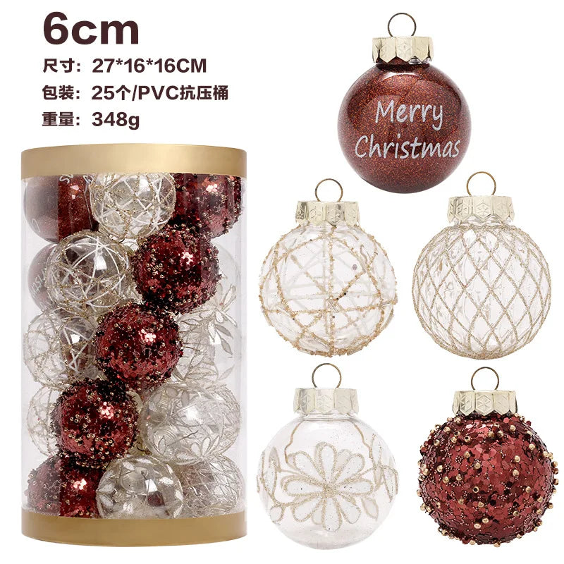 25-Pack 6CM Christmas Ball Ornaments – Festive Tree Decor Christmas Ball Ornaments Zpaxo H