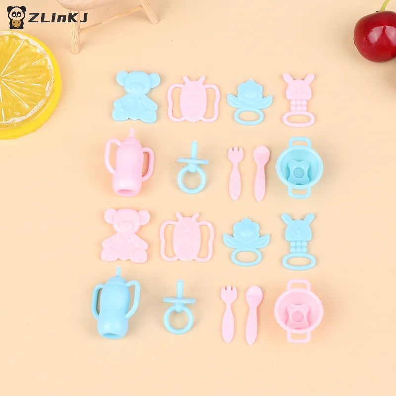 ▶9Pcs Mini Doll Pacifier Baby Tableware Set Play House Supplies Dummy Nipples For Dolls Kids Toy Baby Pacifier Accessories Zpaxo