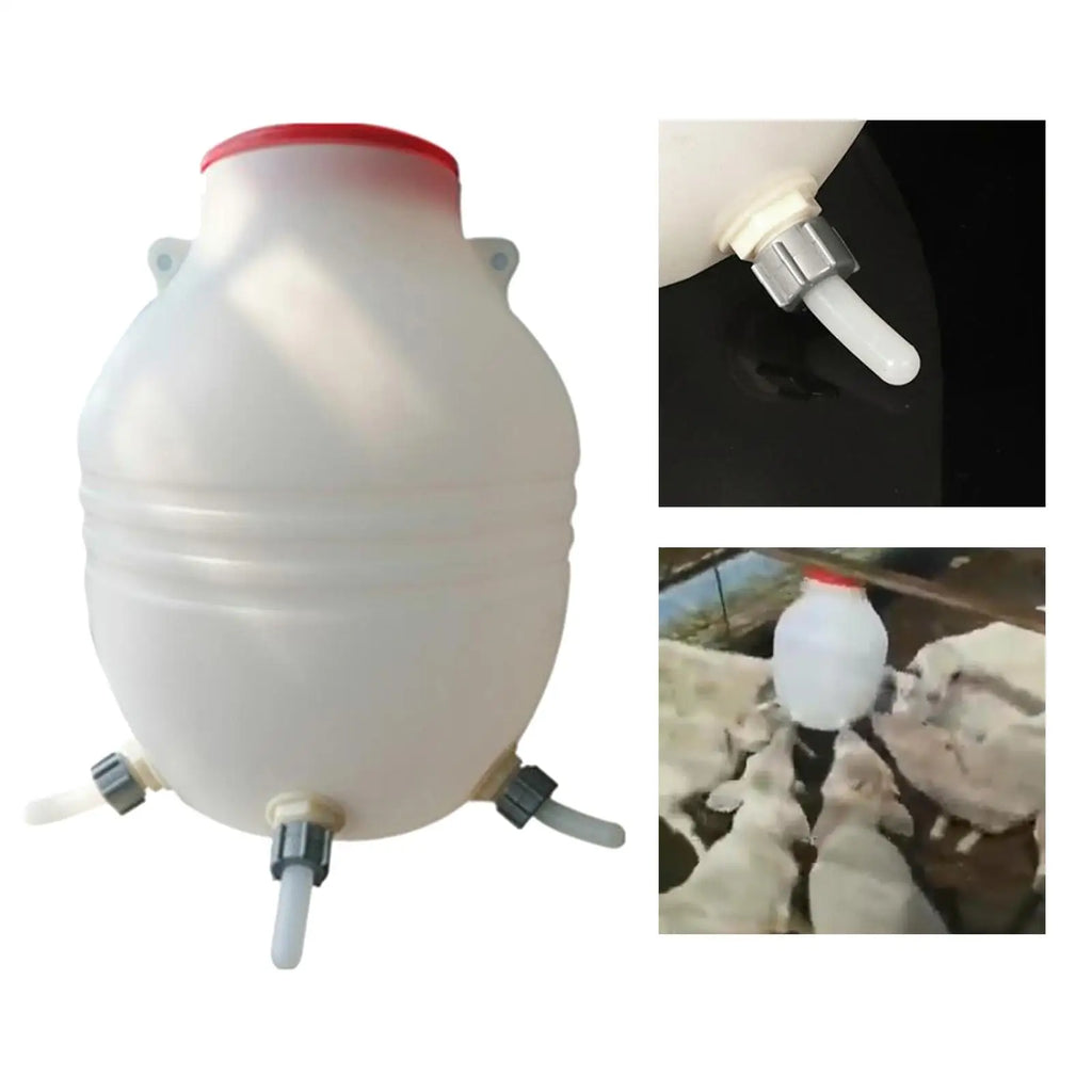 Thickened Large Capacity Lamb Feeder Milk Bottle Sheep Feeding 6 Nipples Animal Dog Poultry Livestock Feeding Pot Supplies Zpaxo