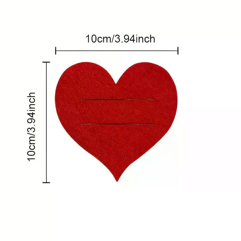 10pcs Heart-shaped Knife And Fork Covers, Valentine's Day And Birthday Party Decoration Items, Home Tabletop Ornaments Zpaxo
