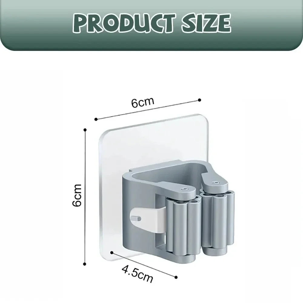 Mop Storage Rack Bathroom Suction Hanging Hook Pipe Traceless Clip Zpaxo