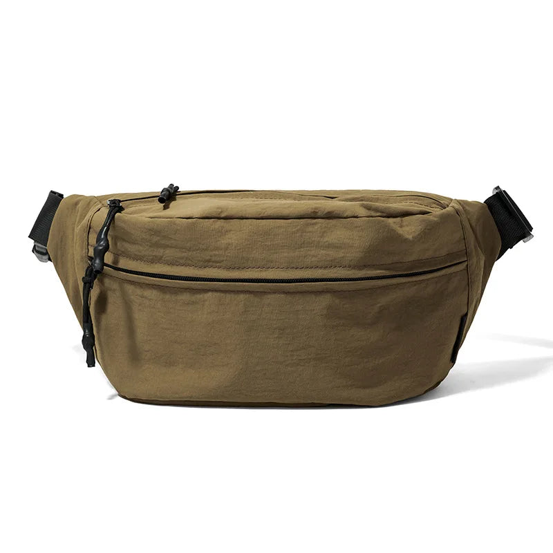 Minimalist chest bag women's bag niche design summer lightweight and versatile shoulder bag trendy and stylish waist bag Zpaxo Khaki waist bag