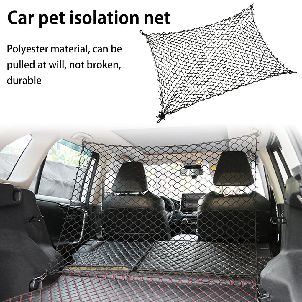 Pet Car Barrier Net Elastic Durable Dog Car Safety Barrier Net Foldable Car Dog Fence Barrier Universal Auto with Hooks New 2024 Zpaxo