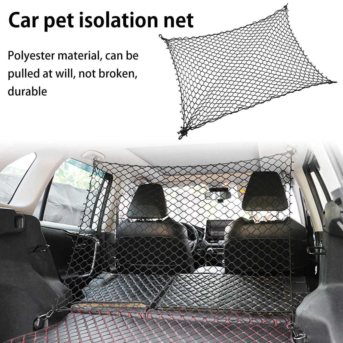 Pet Car Barrier Net Elastic Durable Dog Car Safety Barrier Net Foldable Car Dog Fence Barrier Universal Auto with Hooks New 2024 Zpaxo