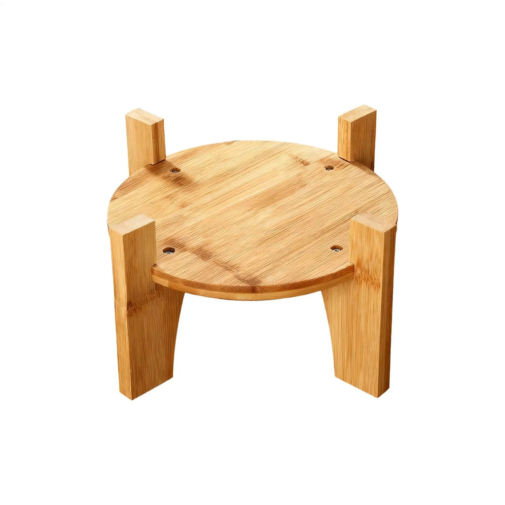Stand Beverage Dispenser Wooden Legs Round Base Water Juices Pitcher