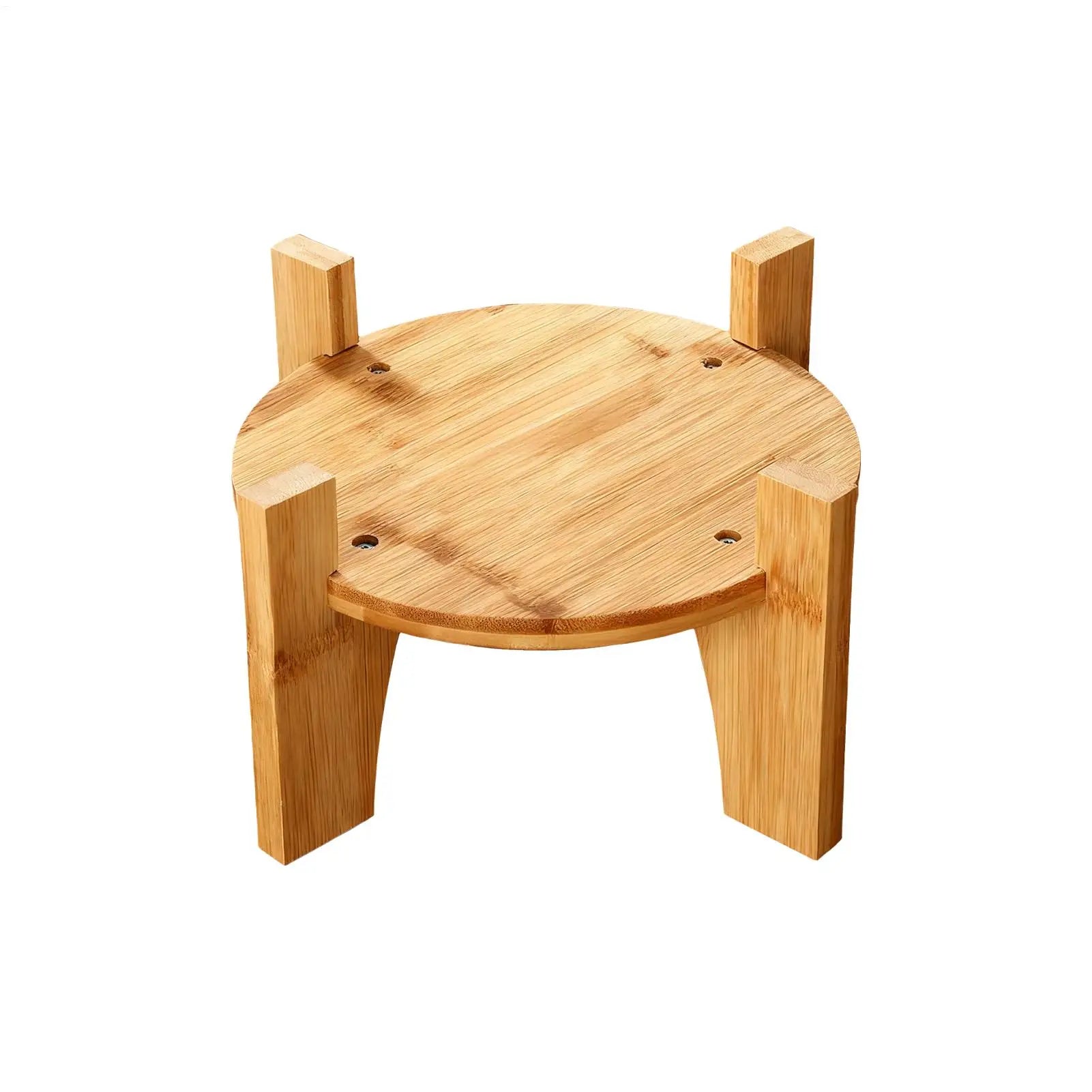 Stand Beverage Dispenser Wooden Legs Round Base Water Juices Pitcher