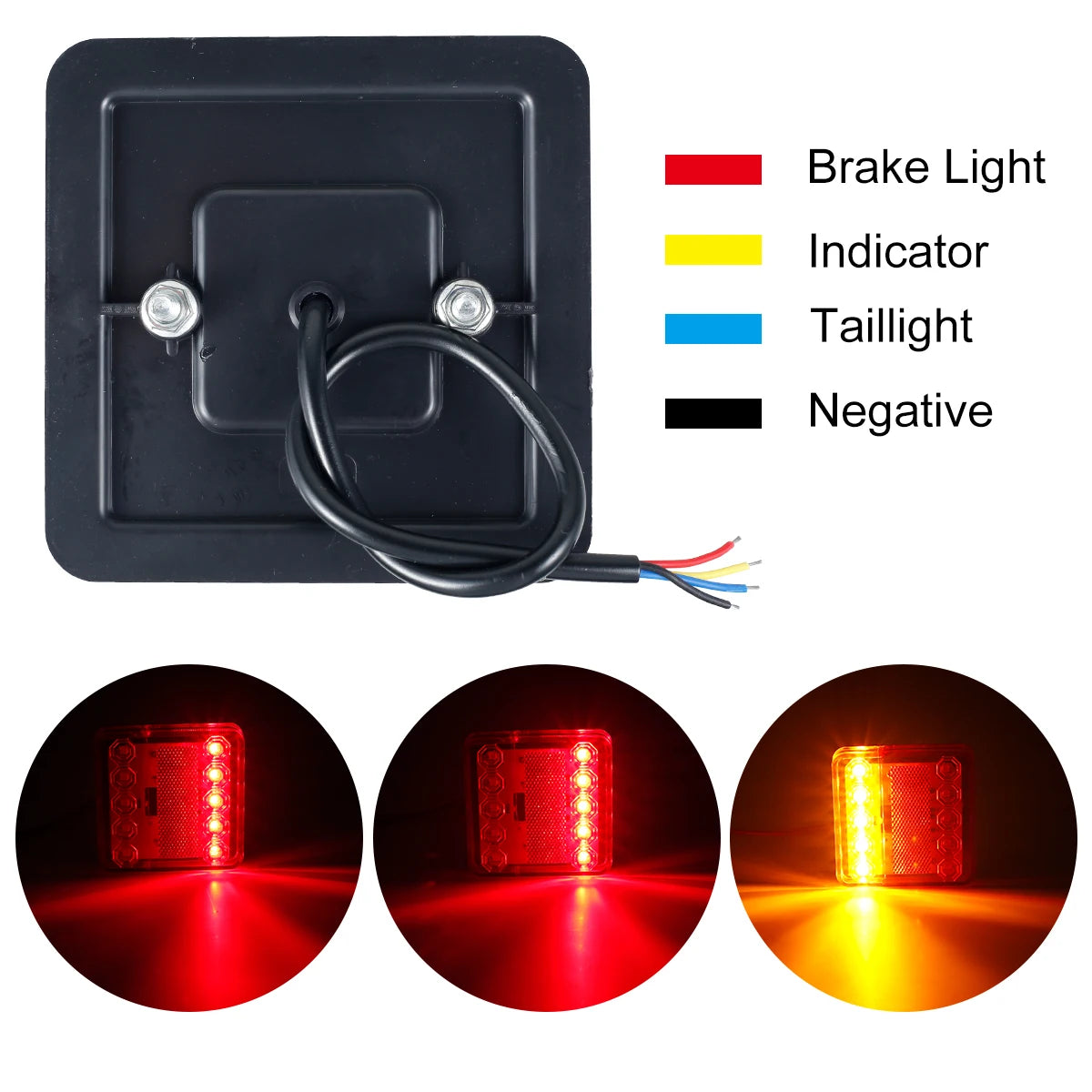 2Pcs Waterproof Car 10 LED Warning Tail Light Rear Lamps Boat Trailer 12V/24V Rear Parts for UTE Trailer Caravans Free shipping Zpaxo