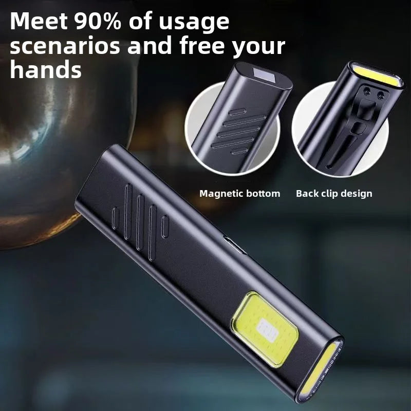 ESMARTER 800LM Rechargeable Magnetic Mini LED Keychain Flashlight