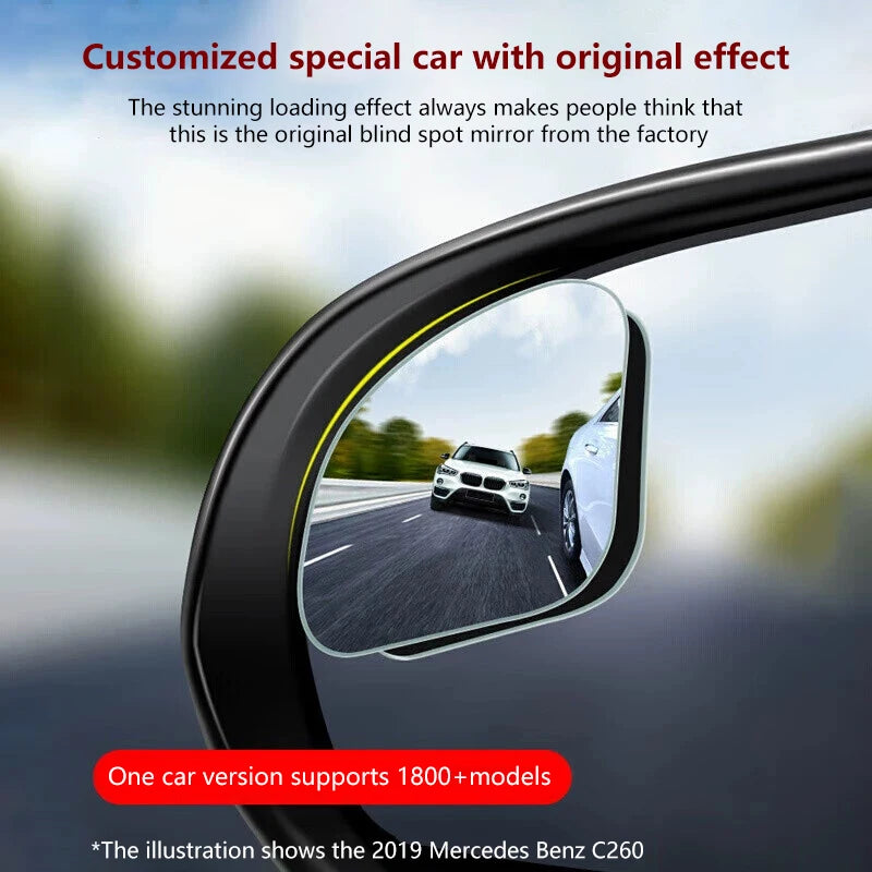 2-Pack 360° Blind Spot Mirrors – Wide-Angle Car Rearview Assist
