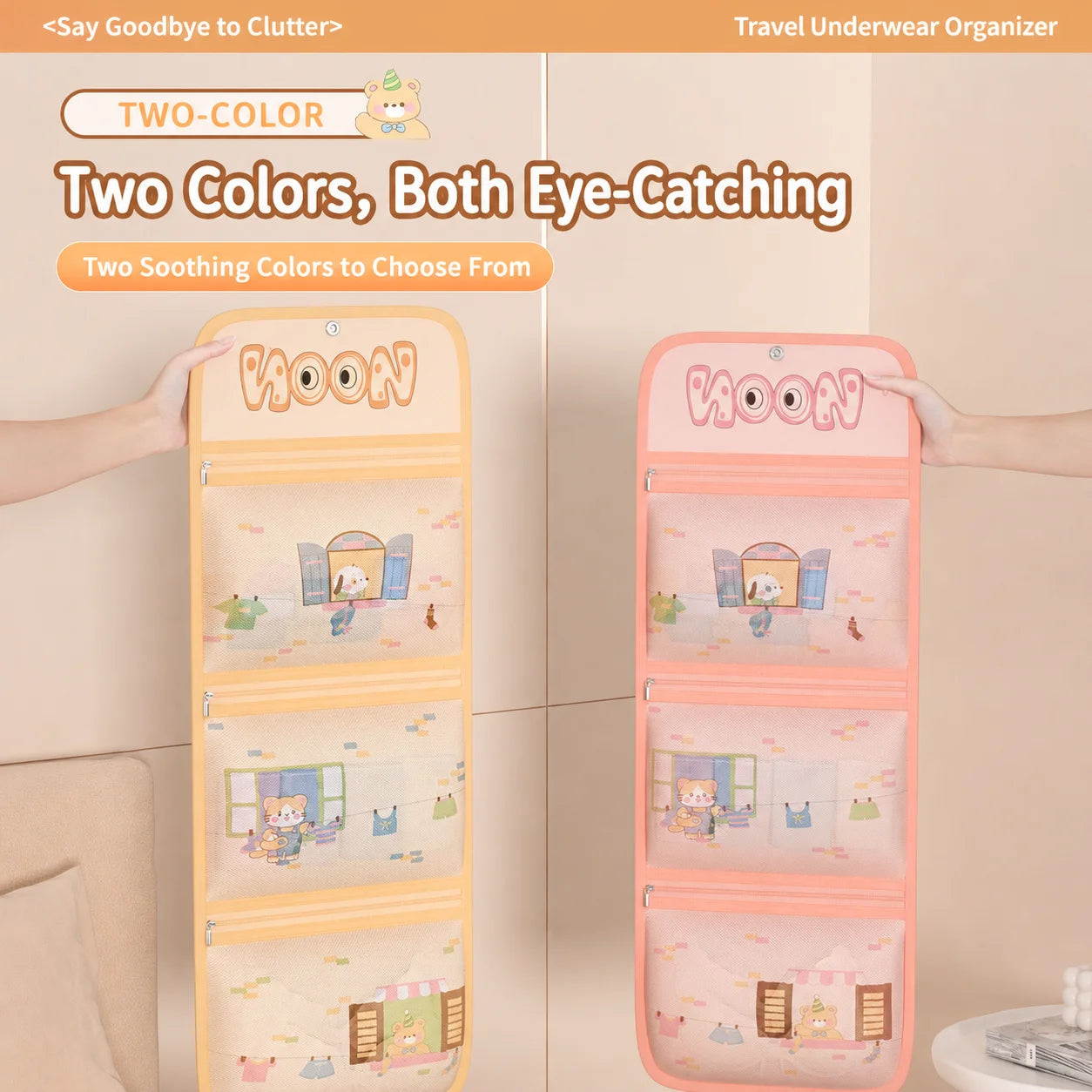 Japanese Cartoon Mesh Hanging Storage Bag | Closet Organizer Hanging Storage Bag Zpaxo
