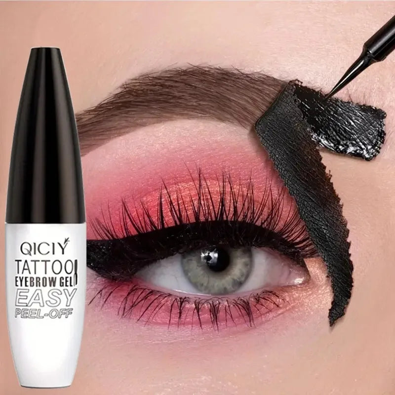 Waterproof Peel-off Eyebrow Tattoo Tint Gel Lasting Film Forming Black Eyebrow Dye Cream Semi-permanent Natural Eyebrow Makeup Zpaxo