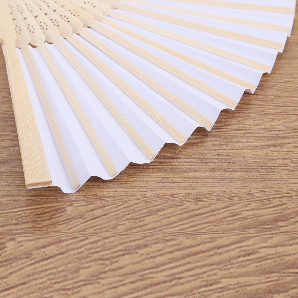 1-50PCS Paper Bamboo Folding Hand Fan Wedding Personalized Fans Party Decor Art Craft Chinese Dance Fan DIY Folding Fan Zpaxo