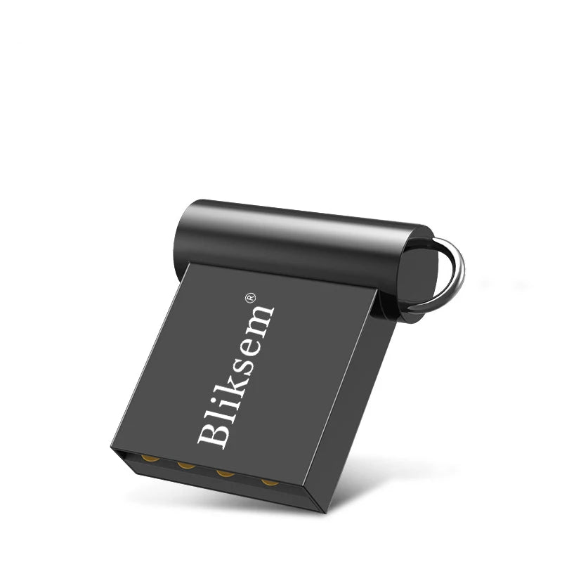 High-Speed Mini Pen Drive 128GB 64GB 32GB 16GB 8GB USB 2.0 Metal Flash Drive Portable Waterproof U Disk for Data Transmission Zpaxo black 64 GB