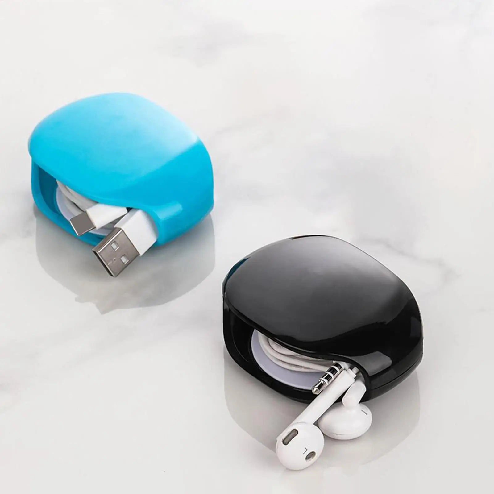 Retractable Cable Winder Small Cord Organizer Travel USB Charger Data