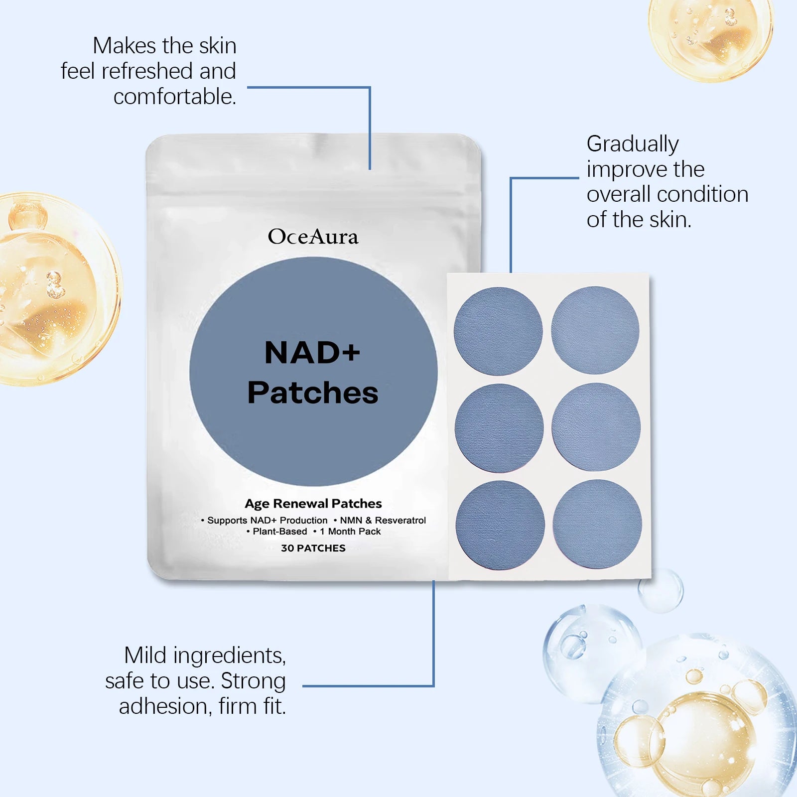 OceAura Nourishing Body Care Patches – Anti-Aging, 30 ct Body Care Patches Zpaxo