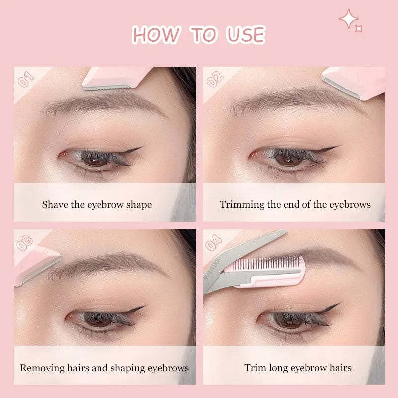 Crescent Moon Eyebrow Trimmer Stainless Steel Curved Women Eyelash