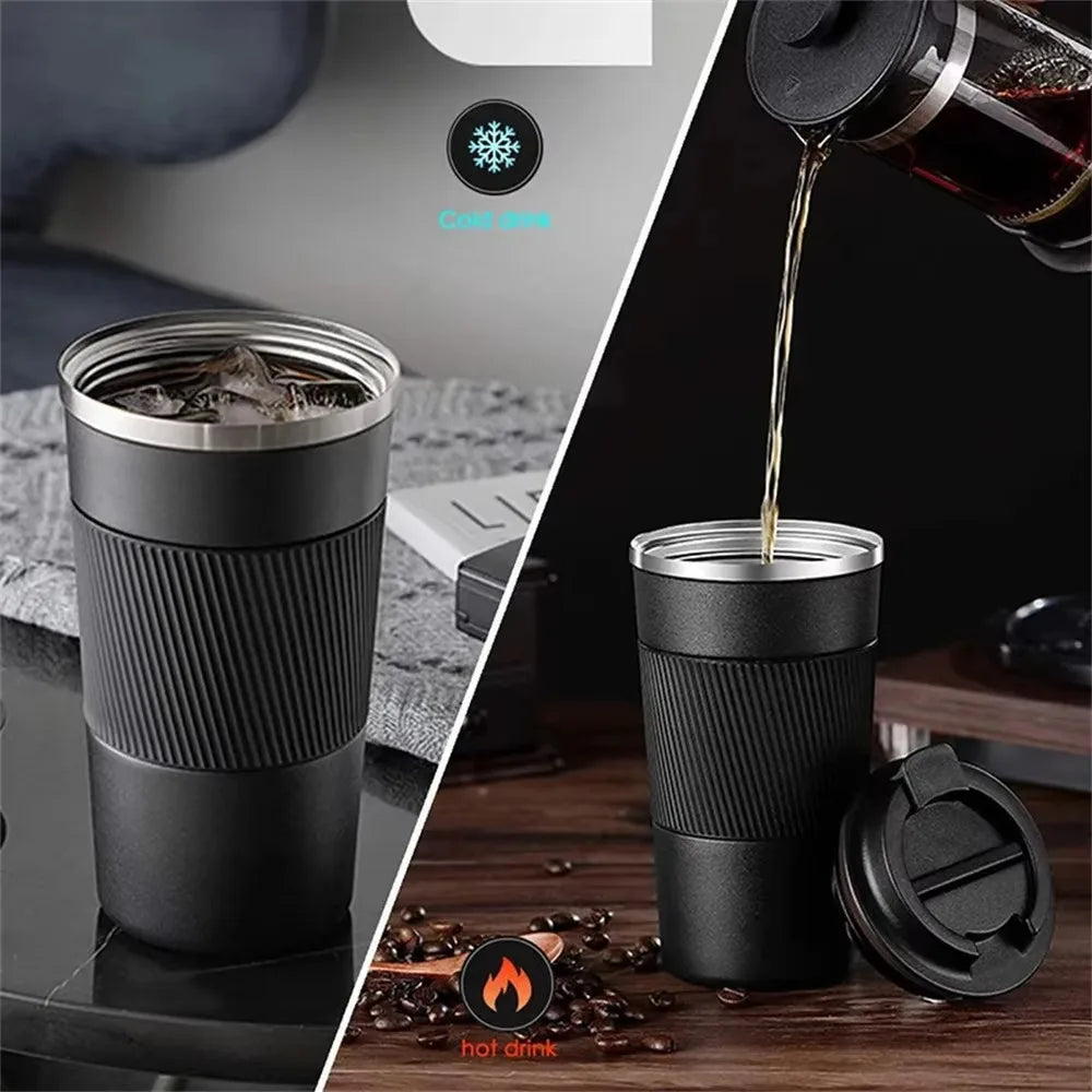 Stainless Steel Coffee Cup Thermal Mug Garrafa Caneca Non-slip Travel