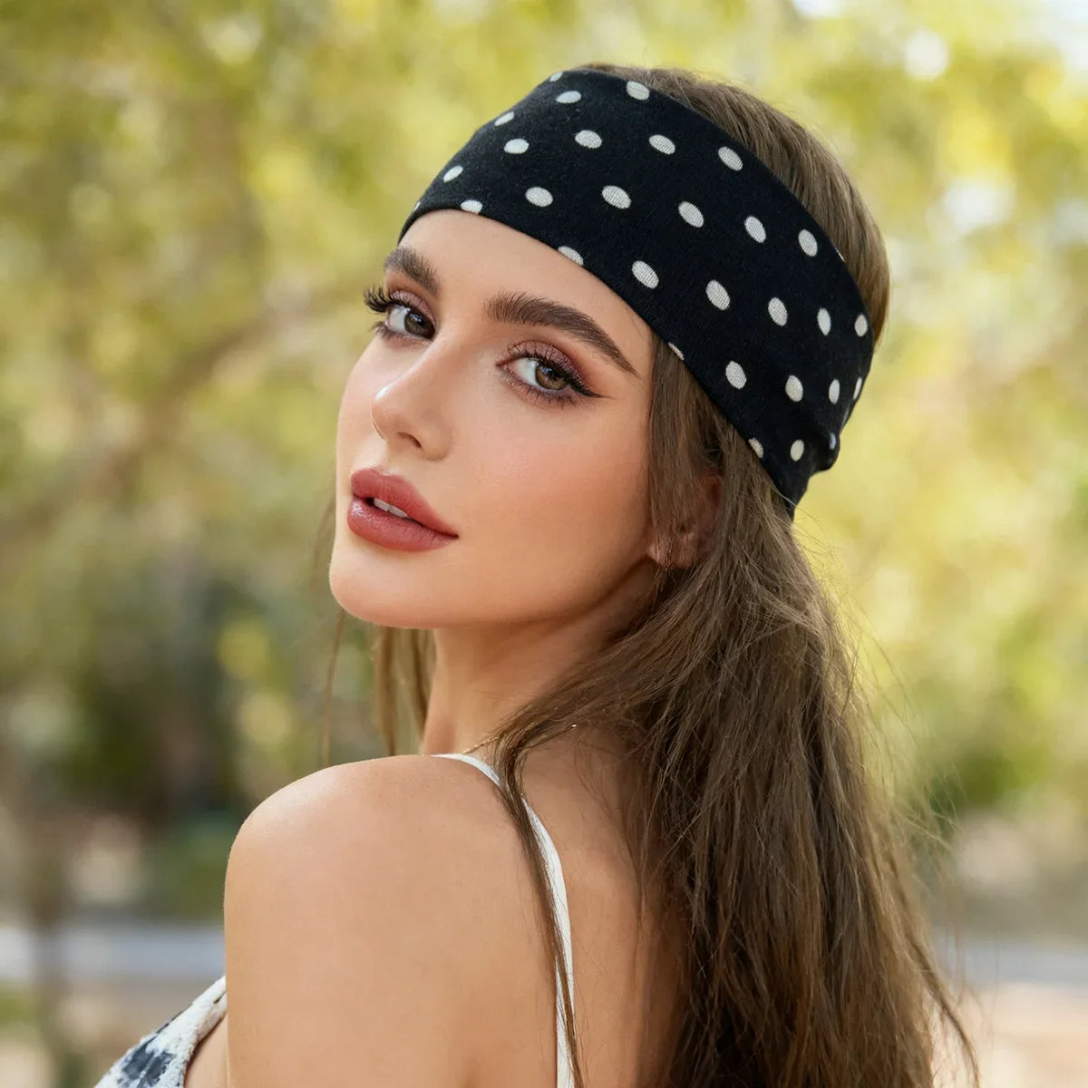 Y2K Retro Boho Breeze Wind Dot Stretch Women's Hairbands Korean Ins