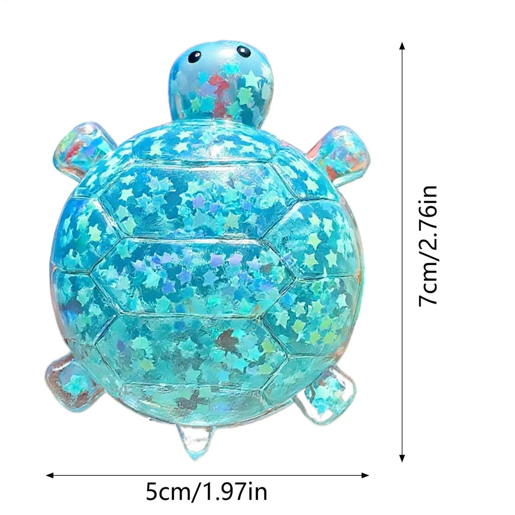 Squeeze Toys Glitter Turtle Shape Party Favors Sensory Toy For Home School Classroom Dorm College Travel Road Trip Holiday Zpaxo
