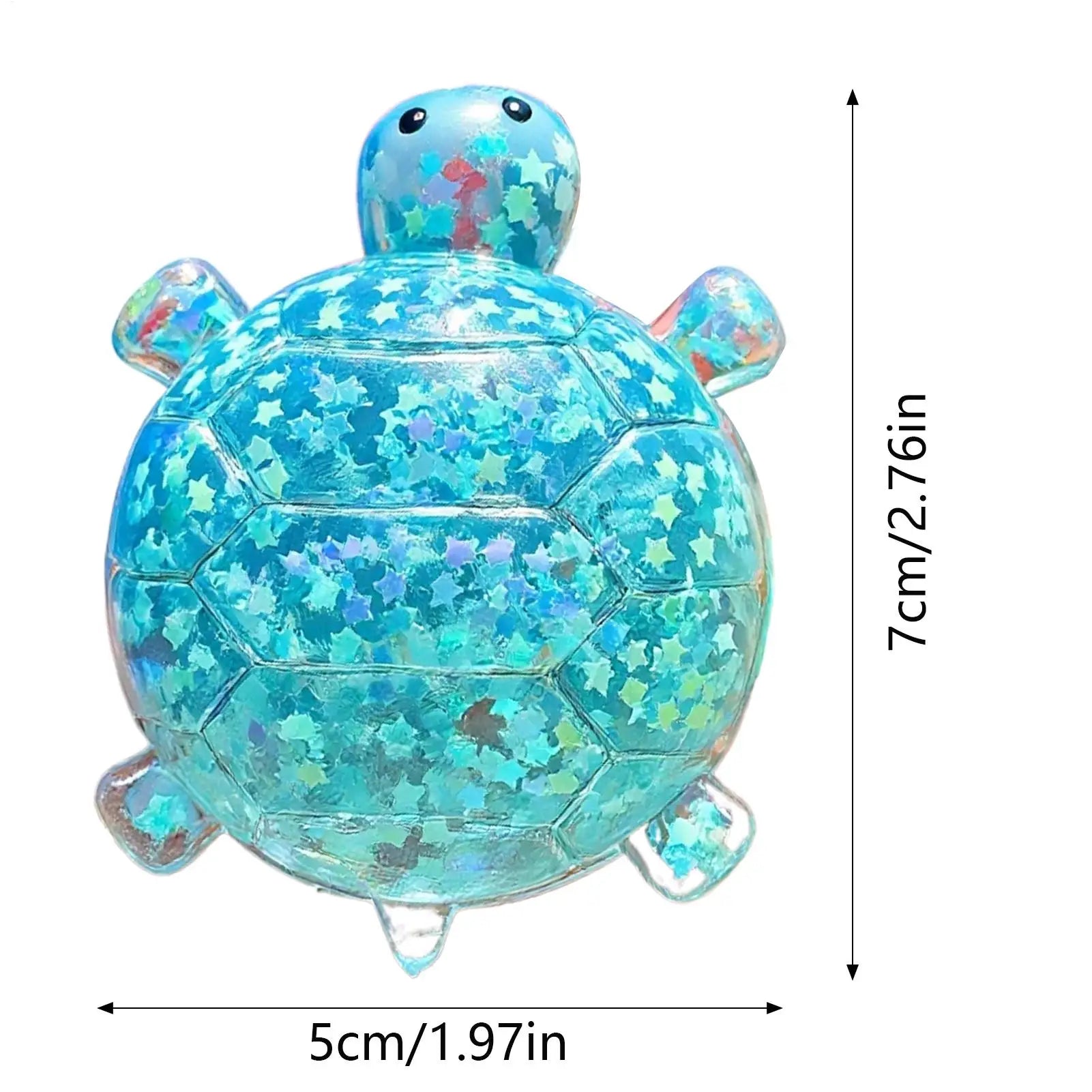Squeeze Toys Glitter Turtle Shape Party Favors Sensory Toy For Home School Classroom Dorm College Travel Road Trip Holiday Zpaxo