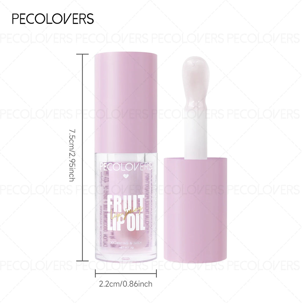 1PC Lip Oil with Big Brush Head Moisturizing Relieves Dry Lip Gloss Strawberry Peach Liquid Lipstick Lip Hydrating Lip Care Zpaxo