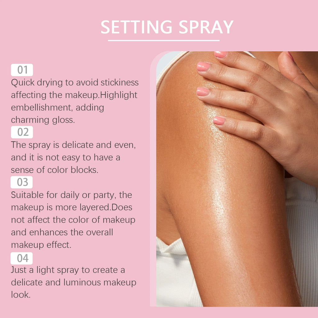 Hoygi Flash Setting Spray Oil Control Waterproof Sweat Proof Long-Lasting Base Makeup for Body Charming Face Fixer Make up Spray Zpaxo