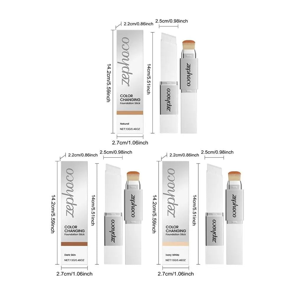 2-in-1 Color-Changing Foundation Stick – Matte & Moisturizing Foundation Stick Zpaxo