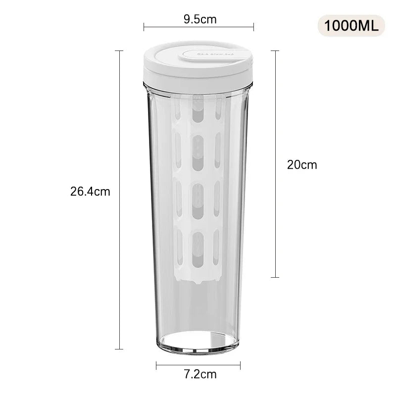 Cold Brew Coffee Pot High-capacity Espresso Filter Bottle Cold Brewing Pot Portable Iced Brew Coffee Maker Juice Coffe Kettle Zpaxo 1000ML White
