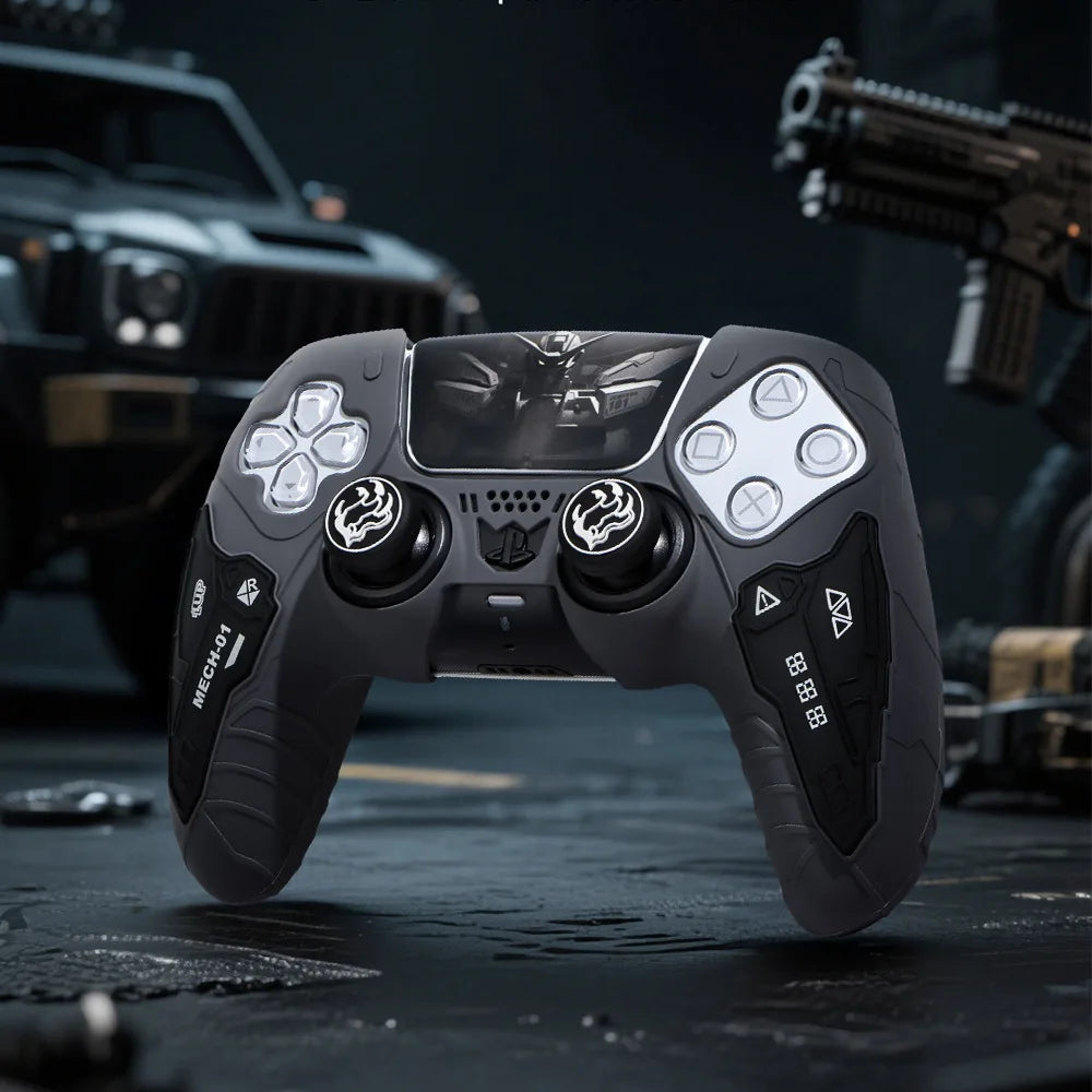 Matte Silicone Soft Protector Tactical Skin for Sony DualSense Edge Game Controller Case with Thumb Stick Grip Cap Cover for PS5 Zpaxo