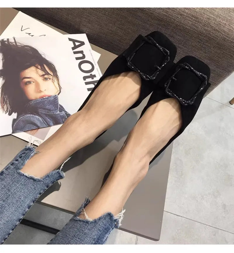 Flat shoes for women 2025 Spring and Autumn new spring Autumn black light mouth women's work outdoor plus size 41 42 43 loafers Zpaxo