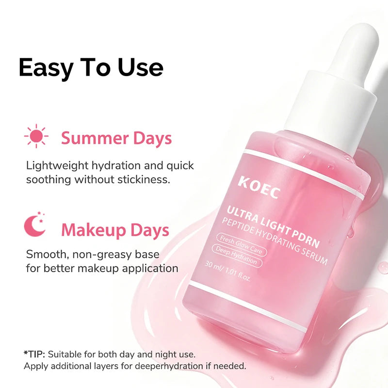PDRN Salmon DNA Pink Peptide Serum – Brighten & Hydrate Facial Serum Essence Zpaxo