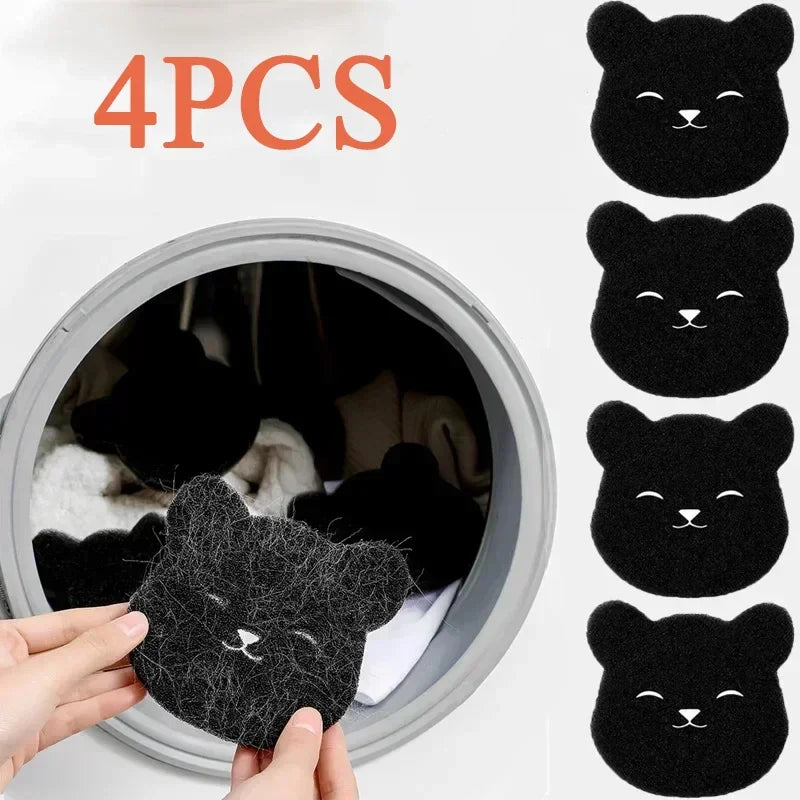 4/8PCS Pet Hair Remover Bear Shape Laundry Ball Washing Machine Lint Catcher Reusable Clothes Sofa Cat Dog Hair Cleaning Sponge Zpaxo
