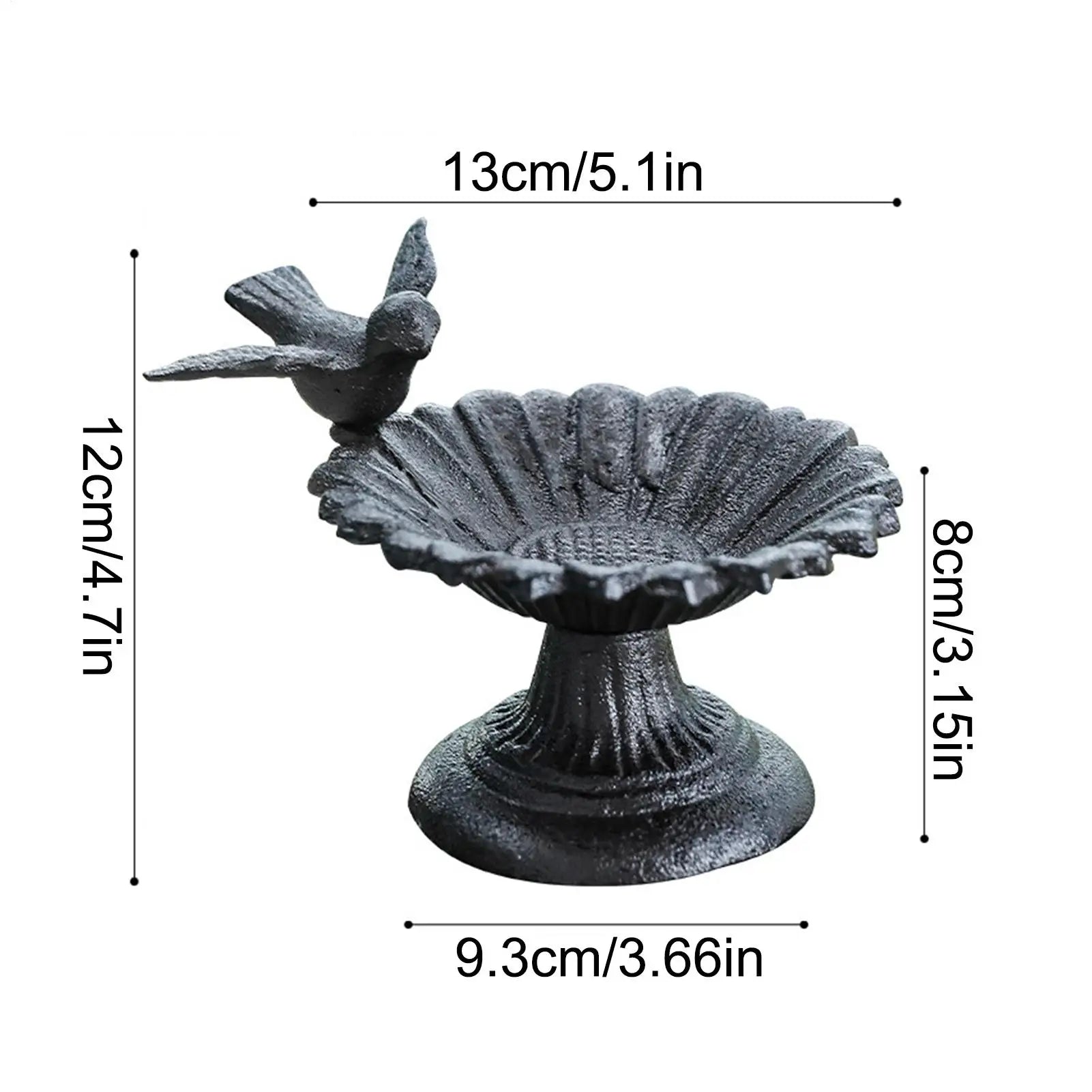 Bird Bath Decorative Metal Feeder Garden Decor Water Bowl Hummingbird Zpaxo