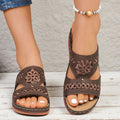 Women Wedge Slippers Summer Premium Orthopedic Sandals Open Toe Zpaxo Coffee color 39