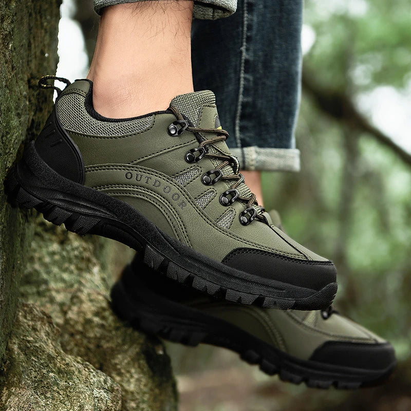 Large Hiking Shoes Men's Autumn Winter Outdoor Sports Leather Low Zpaxo