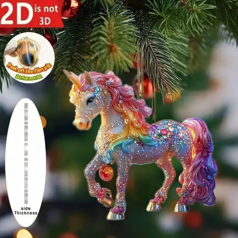 Golden Acrylic Horse Keychain Pendant – Bag & Car Ornament Acrylic Keychain Charm Zpaxo