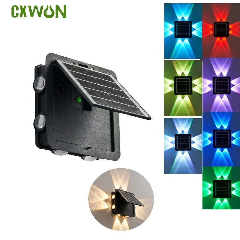 Solar Led Wall Lights Up and Down Luminous Courtyard Solar Washer Wall Lamp for Outdoor Waterproof Garden Decoration Zpaxo