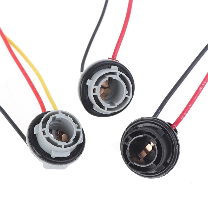 2-Pack 1156 1157 BAY15D Pre-Wired Bulb Socket Adapter Connector