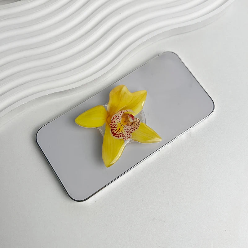 Acrylic Flower Phone Grip Ring Holder & Folding Stand