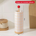 Kitchen Wooden Roll Paper Towel Holder Bathroom Tissue Vertical Stand