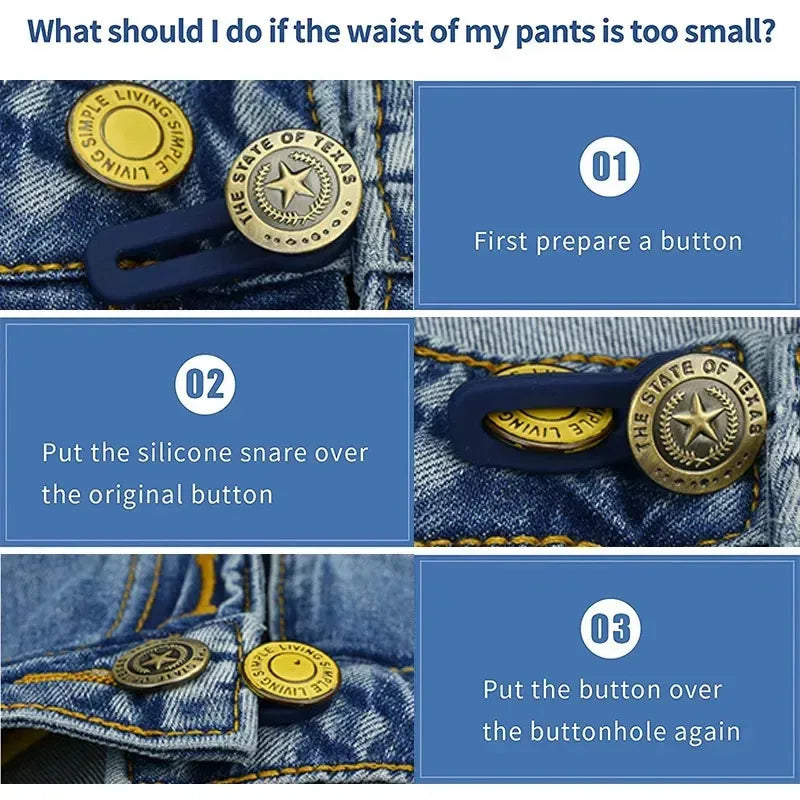 Jeans & Pants Waistband Button Extenders – 3/6/9 Pack