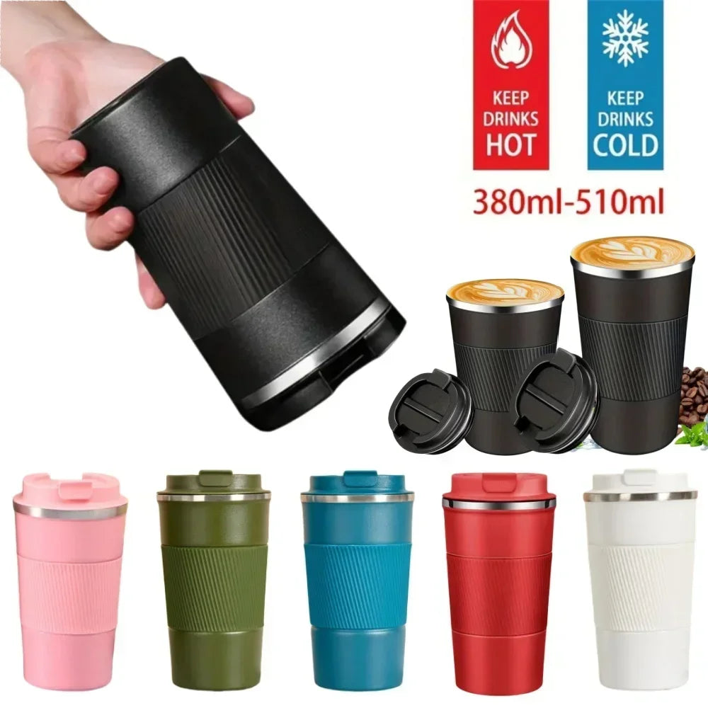 Thermo Cafe Cup Tea Water Coffee Double Stainless Steel 380 Mug Car