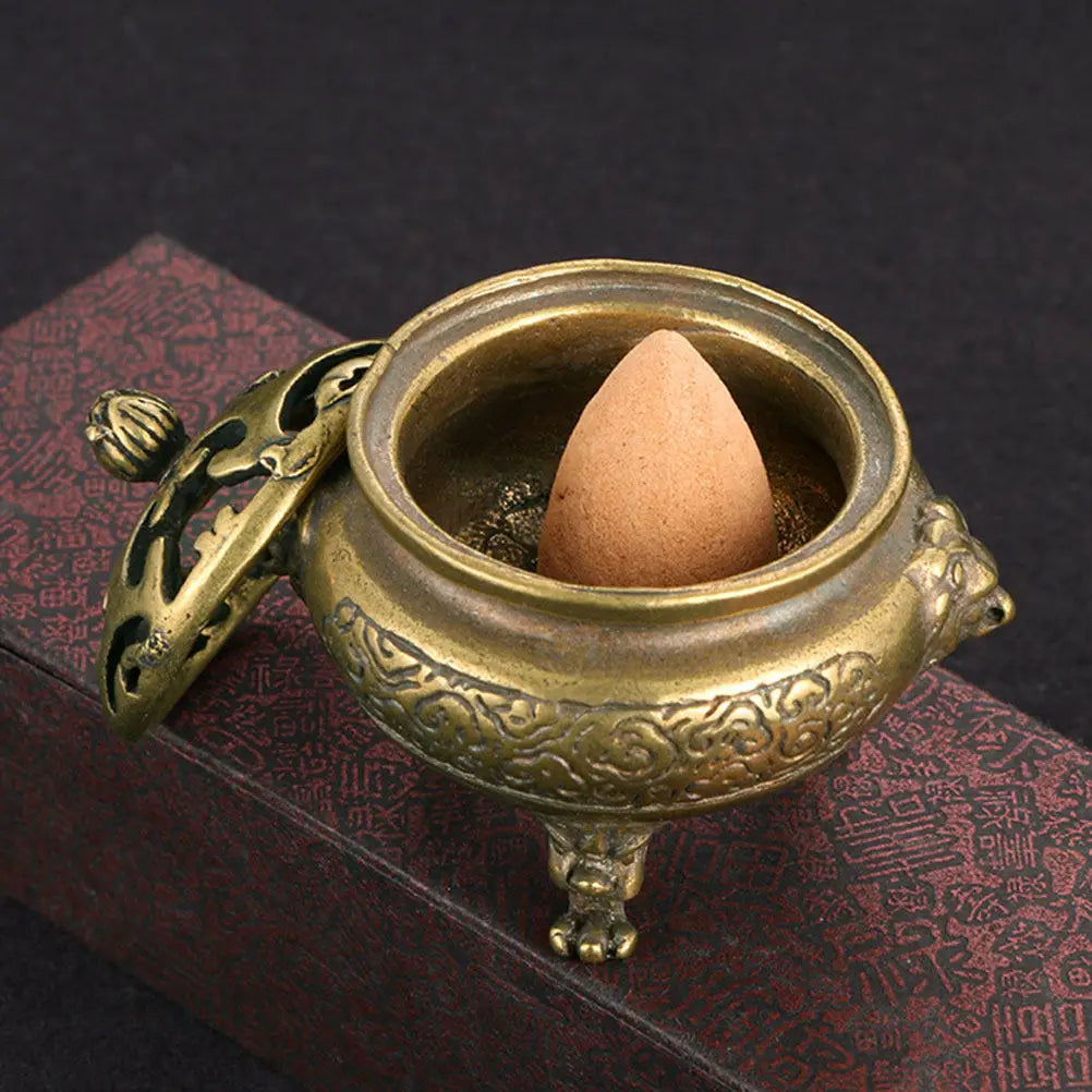Vintage Brass Incense Holder Sturdy Mini Censer Fine Craftsmanship