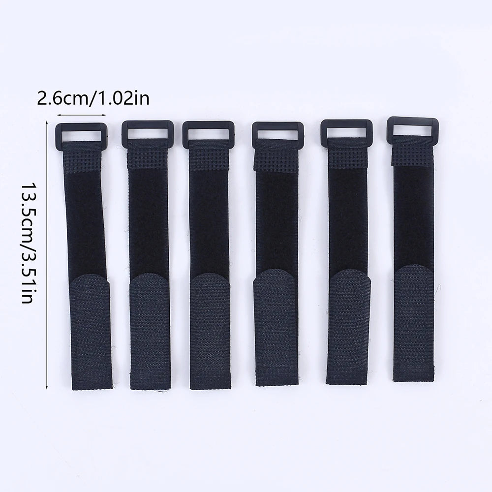 6Pcs Fastening Cable Straps Reusable Cable Ties Molle Accessories Adjustable Securing Straps Nylon Hook and Loop Cord Ties Zpaxo J230856-A-W-6 as picture show