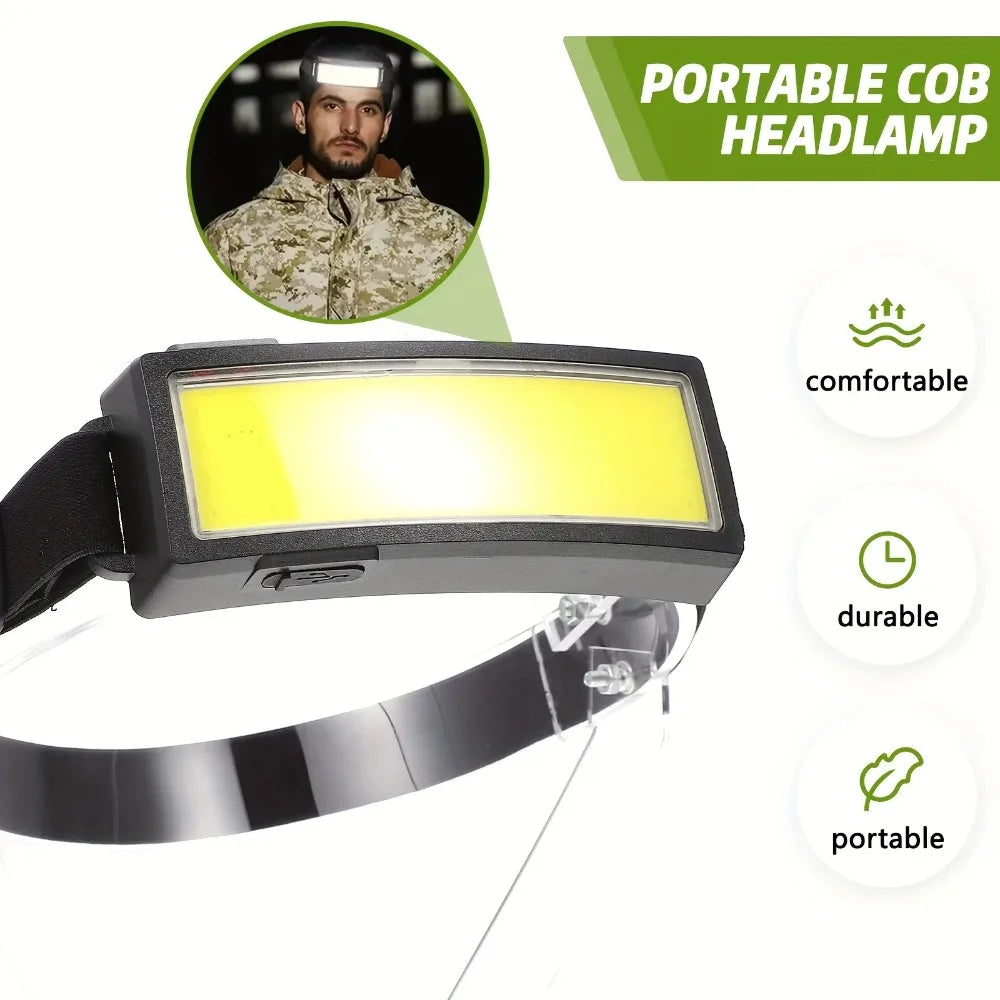 KDULIT COB LED Headlamp – Rechargeable Waterproof Outdoor Torch