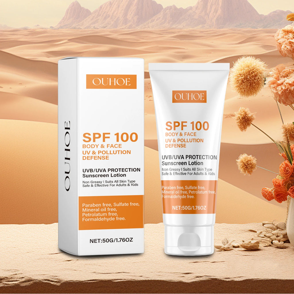 Face & Body Sunscreen Non-Greasy SPF 100+ Facial Sunblock UVA & UVB Protection Sunblocking Cream Anti Aging for Summer Beach Zpaxo
