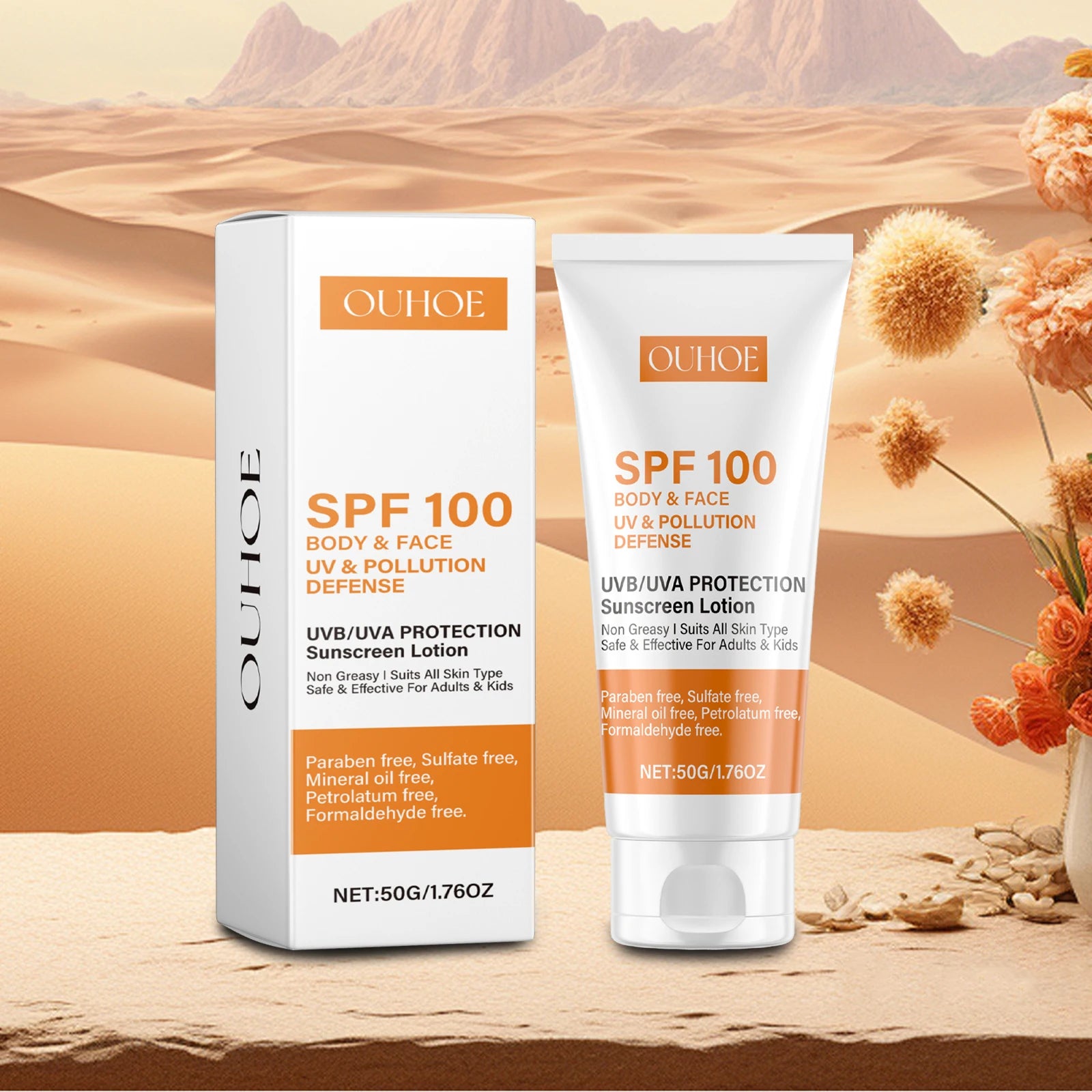 Face & Body Sunscreen Non-Greasy SPF 100+ Facial Sunblock UVA & UVB Protection Sunblocking Cream Anti Aging for Summer Beach Zpaxo